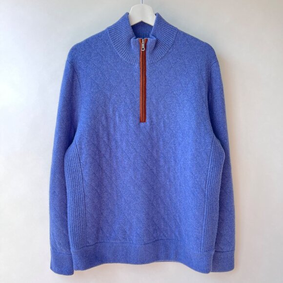 Brooks Brothers Wool Cashmere Half-Zip Sweater, Size L P2 - Picture 2 of 8